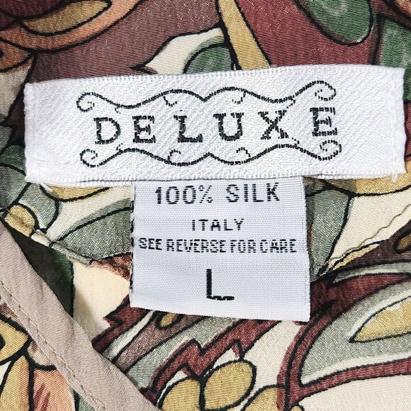 Vintage DELUXE 100% Silk Womens Chinese Style Blouse Brocade Knot Closure Floral - Picture 8 of 13